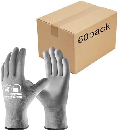 COOLJOB 12/60 Pairs Safety Work Gloves Pack Bulk by COOLJOB