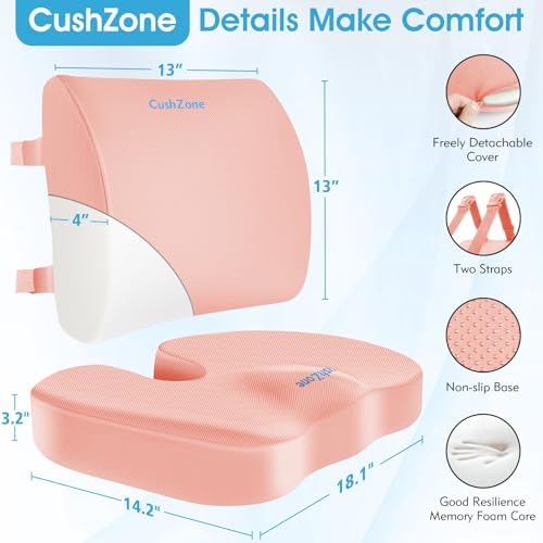 CushZone Seat Cushion and Lumbar Support Pillow - Image 3
