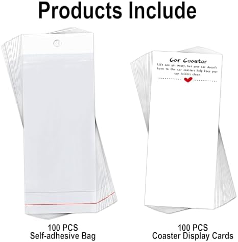 100PCS Car Coasters Packaging for Selling, Sublimation Blanks Car Coaster - Image 5