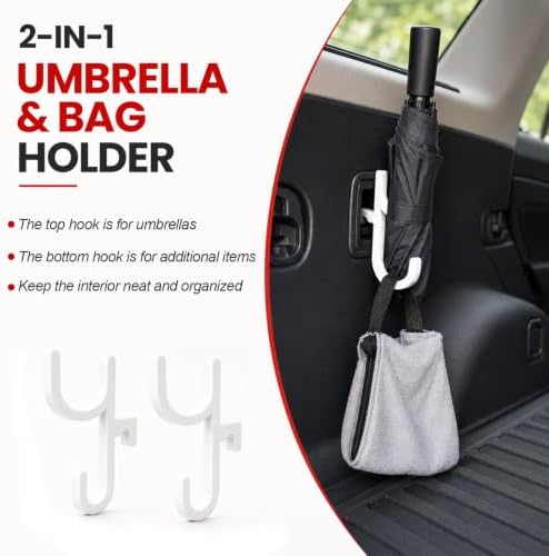 2 PCS Car Umbrella Hook, Silent & Stable Rain Gear Hook Universal Towel Holder - Image 3