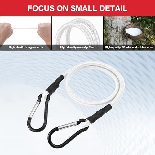 WORKPRO 24" Bungee Cords with Hooks, 4 Pack Heavy Duty Outdoor Bungee Strap - Image 4