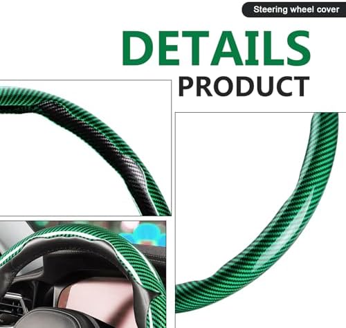 3pcs Universal Carbon Fiber Steering Wheel Cover - Image 3