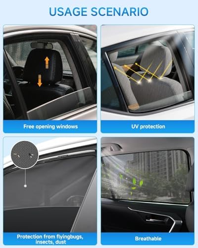 Car Window Shades for Nissan Rogue, UV & Heat Blocker, Privacy Protection for - Image 5