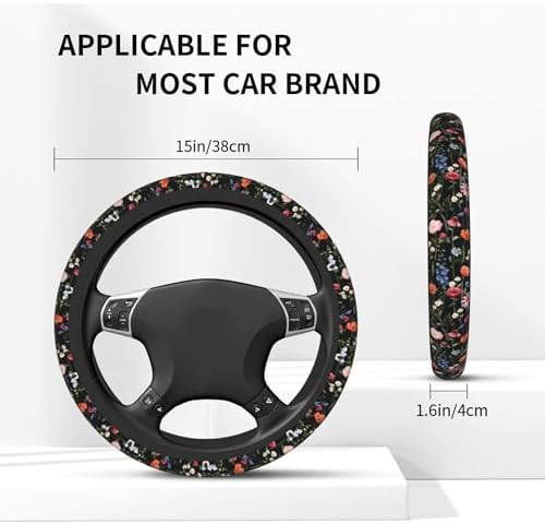 Car Steering Wheel Cover Wildflower Floral + Cars 2 Pieces Coasters - Image 5
