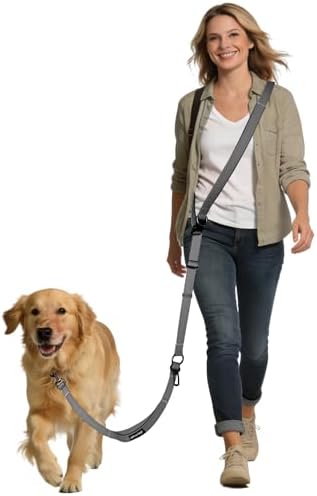 Hands Free Dog Leash with Seatbelt Set, Waist & Crossbody Dog Leash by WANFIRE
