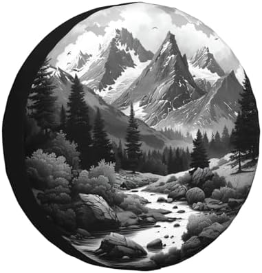 Spare Tire Cover Abstract Moon Mountain Tree Landscape Wheel Covers by Unknown