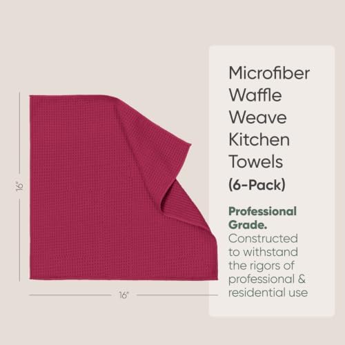 Kitchen Towels - Microfiber Waffle Weave Towels | Absorbent, No Lint, Commercial - Image 2