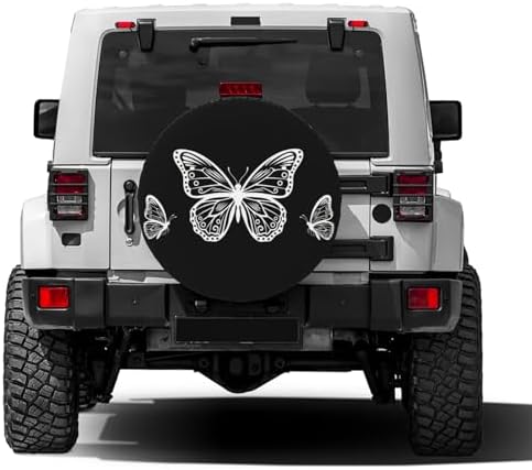 KiuLoam Butterfly Black Spare Tire Cover Polyester Universal Sunscreen - Image 2