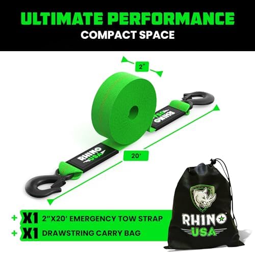 Rhino USA Tow Strap with Hooks - Image 5