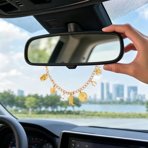 Boho Aesthetic Rearview Mirror Charm Hanging Ornament Car Interior - Image 5