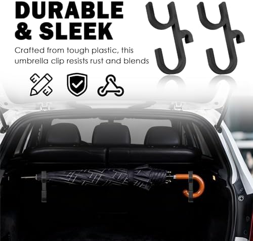 2PCS No Drilling Double Hooks Car Umbrella Holder - Image 4