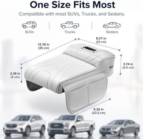 Car Center Console Cover with Tissue Box Holder, Foam Armrest Cover - Image 4