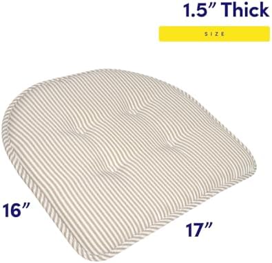 Sweet Home Collection Chair Cushion Memory Foam Pads Tufted Slip Non Skid - Image 2