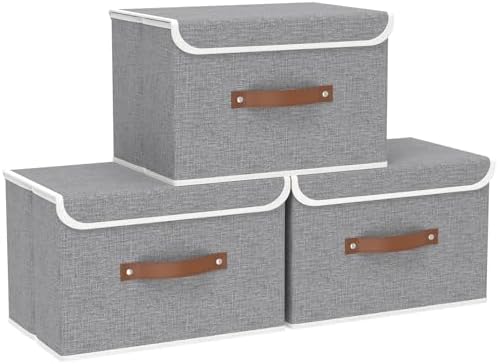 Yawinhe Storage Bins with Lids, 17.7x11.8x11.8in by Yawinhe