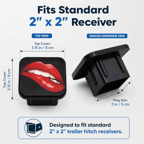 2" Hitch Cover Sexy Red Lips Rubber Towing Hitch Covers Hitch Protector - Image 2