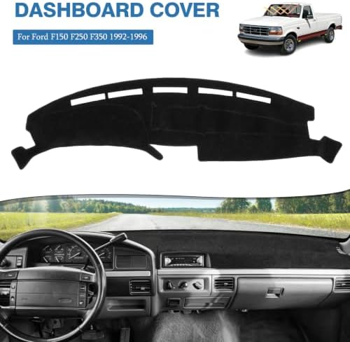 FIILINES Dash Cover Fit for Ford F150 F250 F350 1992-1996, Dashboard Mat Exact - Image 2