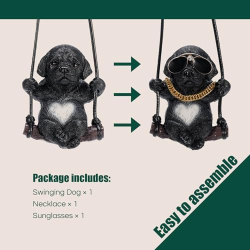 Floruit Labrador Retriever Car Mirror Hanging Accessories Cute Swinging Dog - Image 6