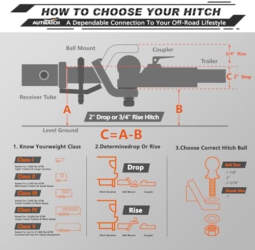 AUTMATCH Trailer Hitch Ball Mount - Image 6