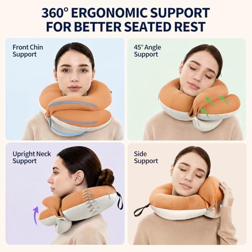 BUYUE Travel Neck Pillows for Airplanes, Memory Foam 360° Head Support Sleep - Image 2