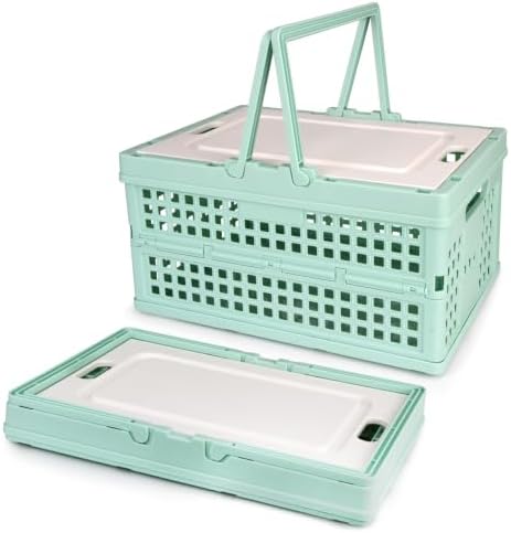 Collapsible Storage Crate, Foldable Plastic Basket by Vivikivi