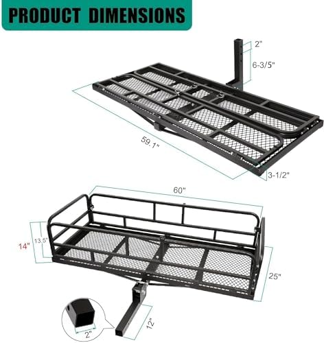 Trailer Hitch Cargo Rack, 500 lbs. Capacity - Image 2