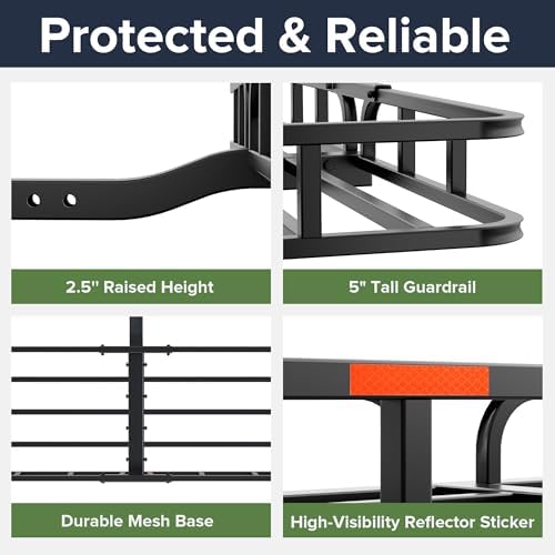 ARKSEN 53" x 19" x 5" Steel Hitch Cargo Carrier - Image 5