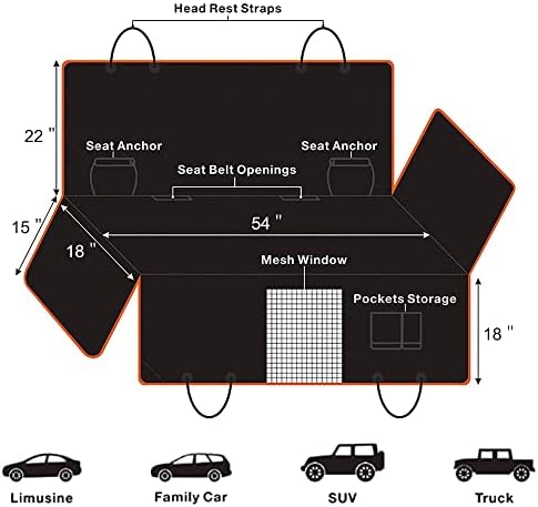 Femuar Dog Car Seat Cover, Waterproof Nonslip Pet Seat Cover - Image 5
