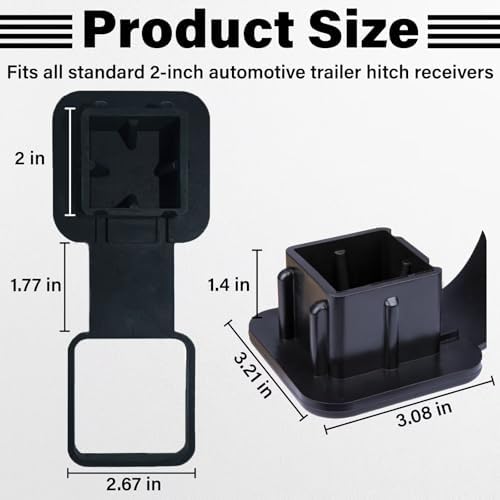 BFXM Trailer Hitch Covers, Tow Hitch Covers, Rubber Hitch Covers 2 Inch - Image 2
