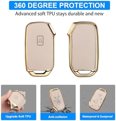 QBUC for KIA Key Fob Cover, Upper Leather + Soft TPU Key Case Shell - Image 5