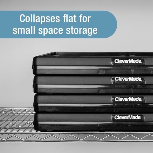 CleverMade Collapsible Utility Crates, 60L Storage Crate, 3 Pack - Image 4