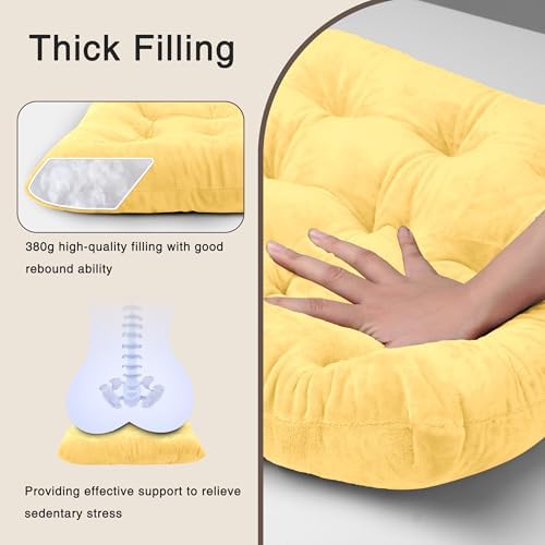 OVOV 2 Pack Chair Cushions for Dining Chairs 15.5"x15.5" Pastel Yellow - Image 6