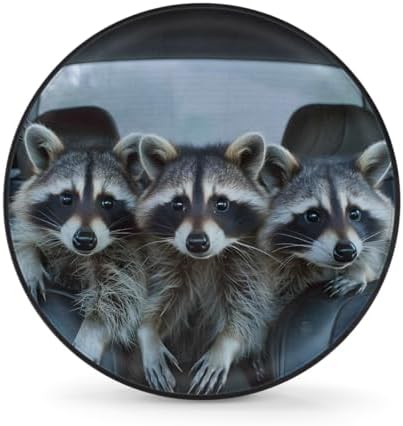 Rv Spare Tire Cover Wheel Funny Animal Raccoons Tire Covers Wheel Protectors by FengQuGou