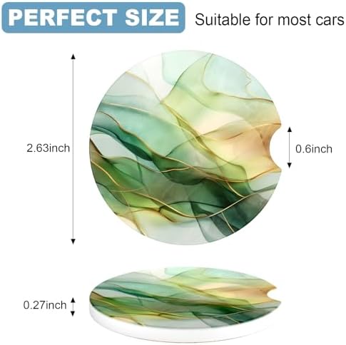 2 Pack Car Cup Holder Coaster, 2.63 inch Anti Slip Insert Absorbent Ceramic Car - Image 7