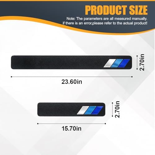 Craedli 4PCS Tri-Color Door Sill Protectors, Carbon Fiber Car Front Rear Door - Image 2
