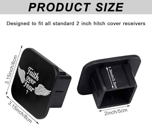 Faith Over Fear Tow Hitch Covers Heavy Duty Rubber Trailer Hitch Cover 2" - Image 2