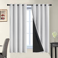 Yakamok Greyish White 100% Blackout Curtains 63 Inches Long, 2 Thick Layers by Yakamok