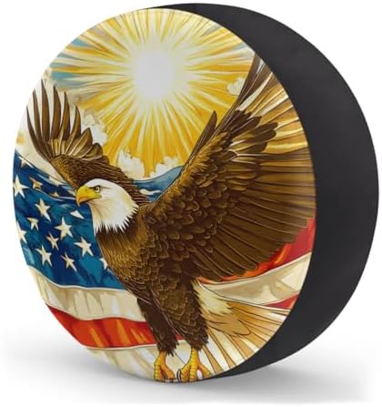 Rv Spare Tire Cover Wheel American Flag Eagle Sun Tire Covers Wheel Protectors - Image 2