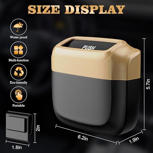1 Pack Car Trash Can with Lid, Built-in Storage Garbage Bag - Image 3