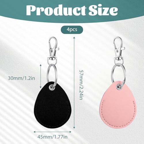 4 Pack Leather Key Fob Holder ID Card Keys Chain Protector Case Cover PU - Image 4