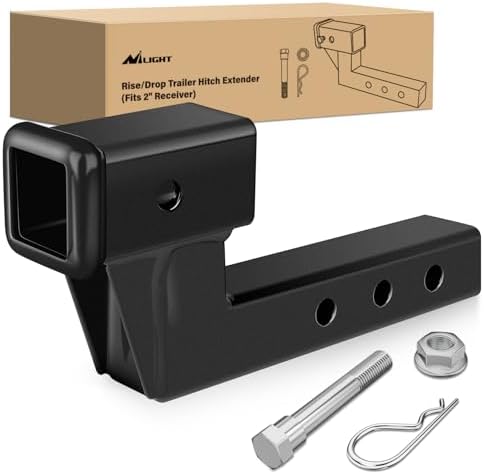 Nilight Trailer Hitch Extension 4 Inch Rise or Drop Extend 5" 7" 9" Length by Nilight