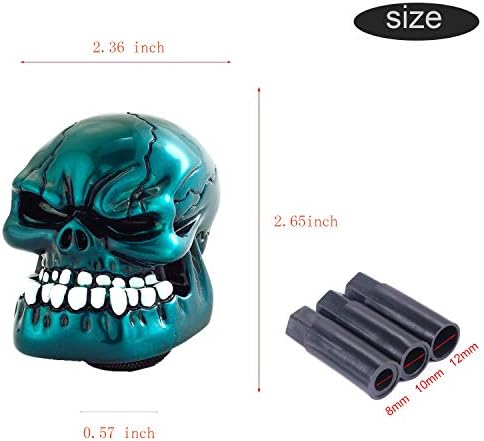 Skull Shift Knob Cars Truck Gear Shifter Stick Handle Metal Blue - Image 3