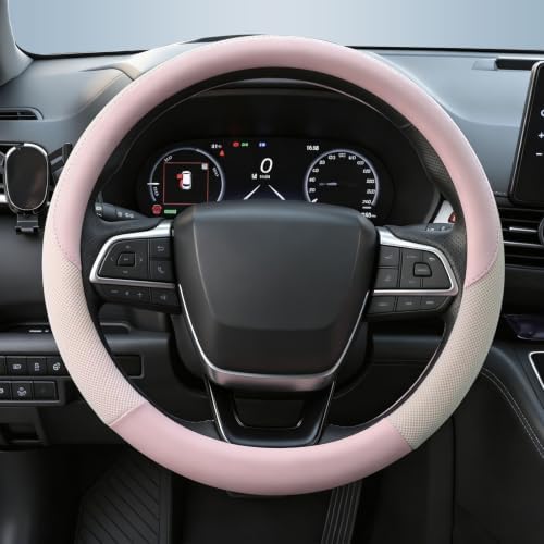 KAFEEK Pink Steering Wheel Cover Women, Cooling Ice Silk, Universal 15 Inch - Image 2