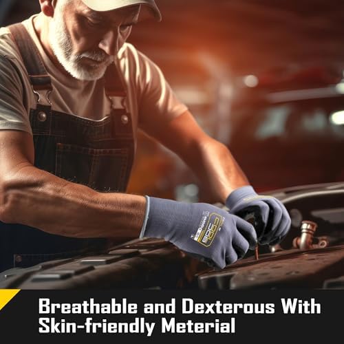 COOLJOB 3/6/12 Pairs Nitrile Rubber Dipped Nylon Safety Work Gloves - Image 3