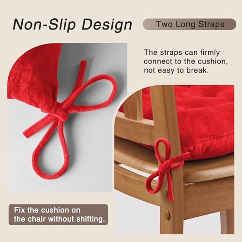 OVOV 1 Pack Chair Cushions for Dining Chairs 15.5"x15.5" Red - Image 3