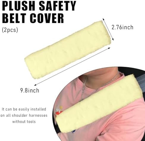 Yourkar 2 PCS Car Seat Belt Cover, Soft Auto Seatbelt Protector - Image 2