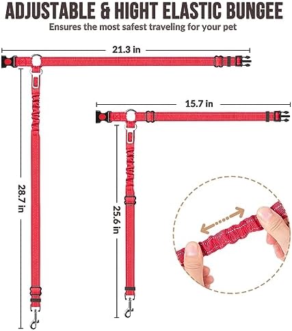 SlowTon Dog Seat Belt for Car, 2 Pack Dog Car Harness Seatbelt - Image 6