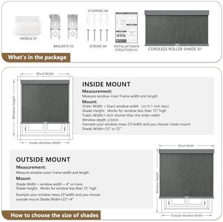 AOSKY Cordless Blackout Roller Shades - Image 6