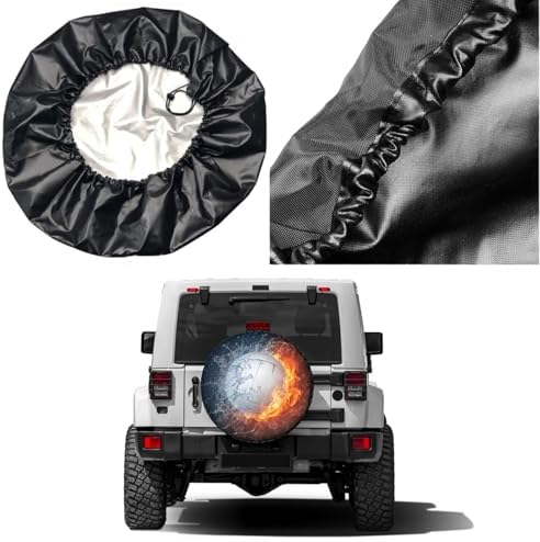 Fire and Water Volleyball Ball Spare Tire Cover Dust-Proof Wheel Tire Cover Fit - Image 5