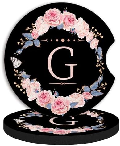 2pcs Letter G Car Coasters, Absorbent Universal neoprener Cup Holder Coasters by Unknown