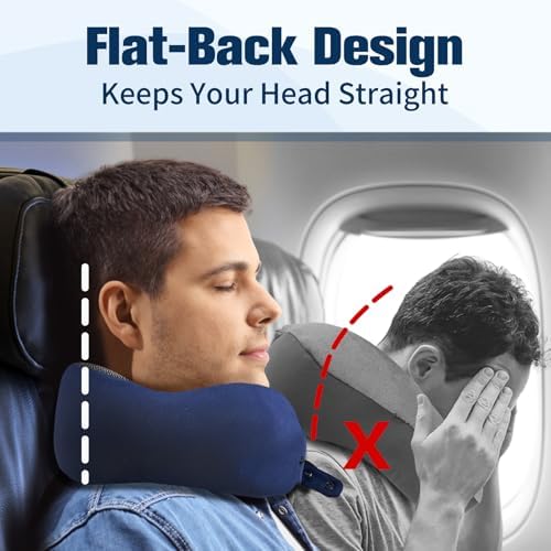 Cirorld Neck Pillow for Traveling, Travel Pillows for Airplanes Navy - Image 2